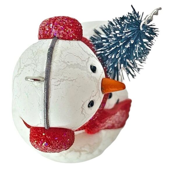 Hallmark Keepsake Spirited Snowman Christmas Tree Ornament 2010 Crackled Finish - Picture 6 of 10
